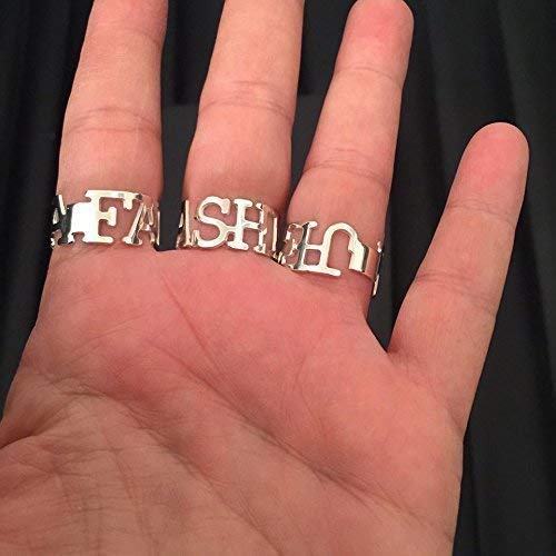 Personalized Sterling Silver Name Cut Ring - Custom Initial Ring for Women & Men - Perfect for Engagements, Anniversaries & Gifts