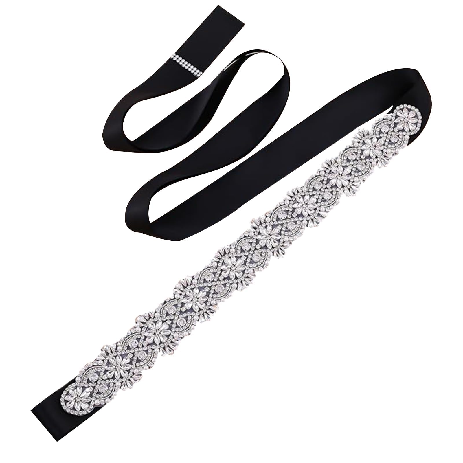 Handmade Beaded Bridal Belt with Crystals & Pearls - Rhinestone Wedding Dress Sash for Bride - Perfect for Bridal Showers, Wedding Ceremonies & Formal Occasions