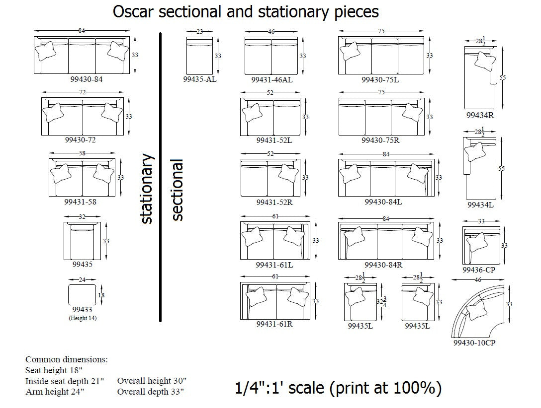 Oscar Sectional #4 - Modern Loveseat with Chaise Lounge for Living Room | Comfortable Fabric Sofa Set for Small Spaces & Apartments