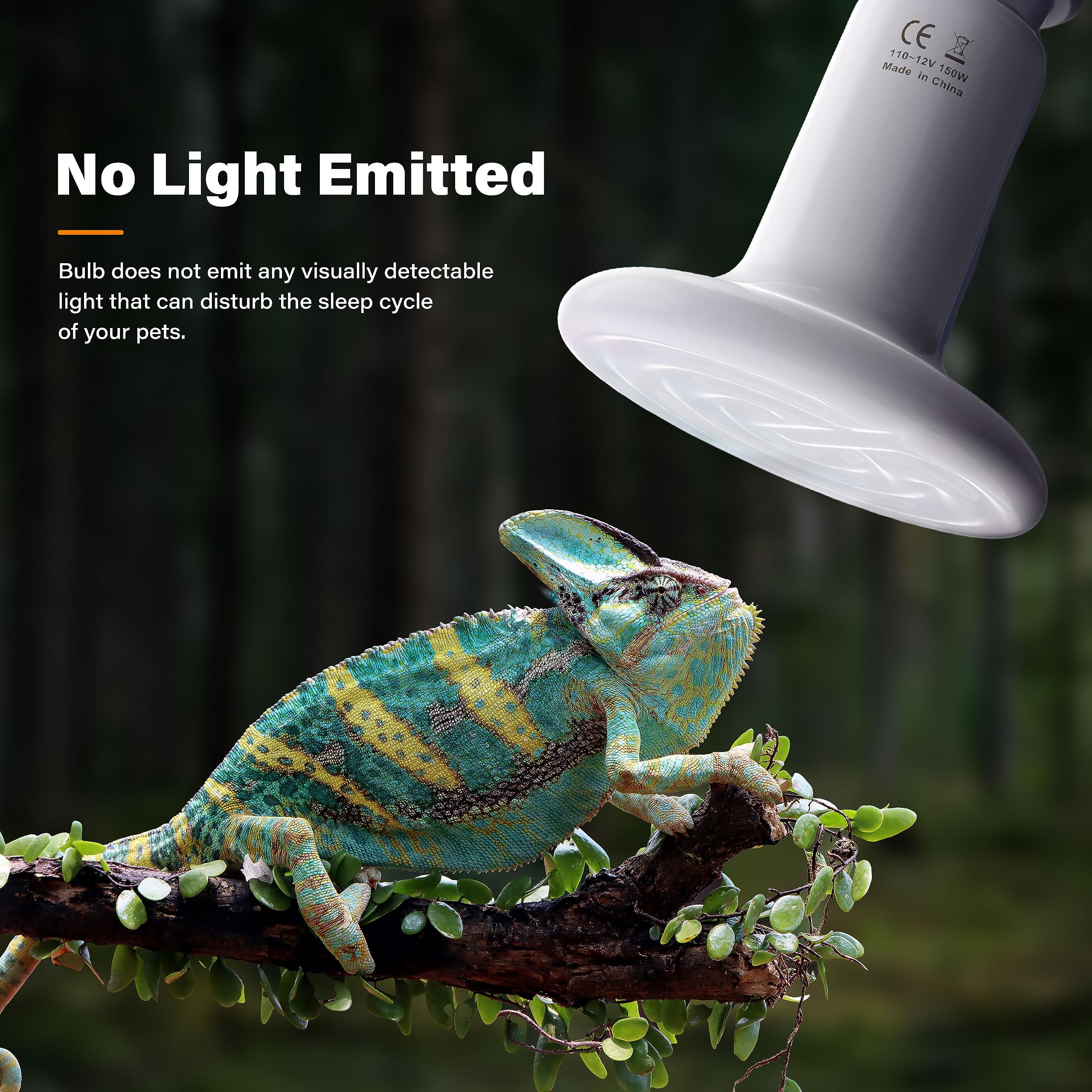 YSSOA 150W Ceramic Heat Emitter Bulb - Reptile Heat Lamp for Lizards, Turtles, Snakes, Chickens & Pets - Durable White Ceramic Heating Bulb (1 Pack) - Perfect for Terrariums, Coops & Pet Habitats