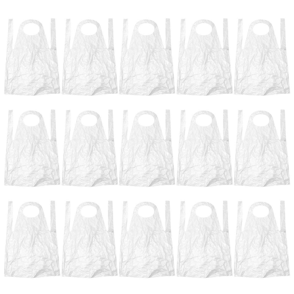 Milisten 1 Pack Disposable Plastic Apron - Barber Smock, Adult Bibs for Seafood, Housework & Painting - Sleeveless Protective Cover for Cooking, Hairdressing & Crafts