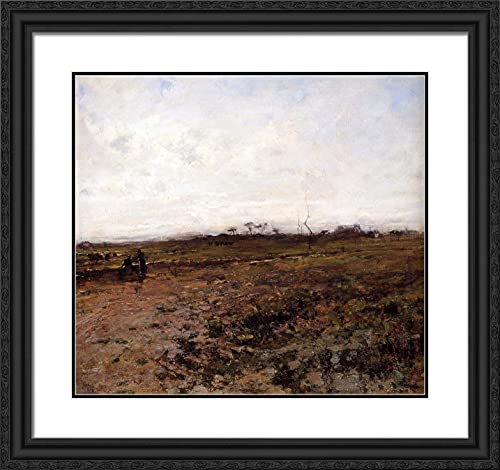 Black Ornate Wood Frame with Double Matting