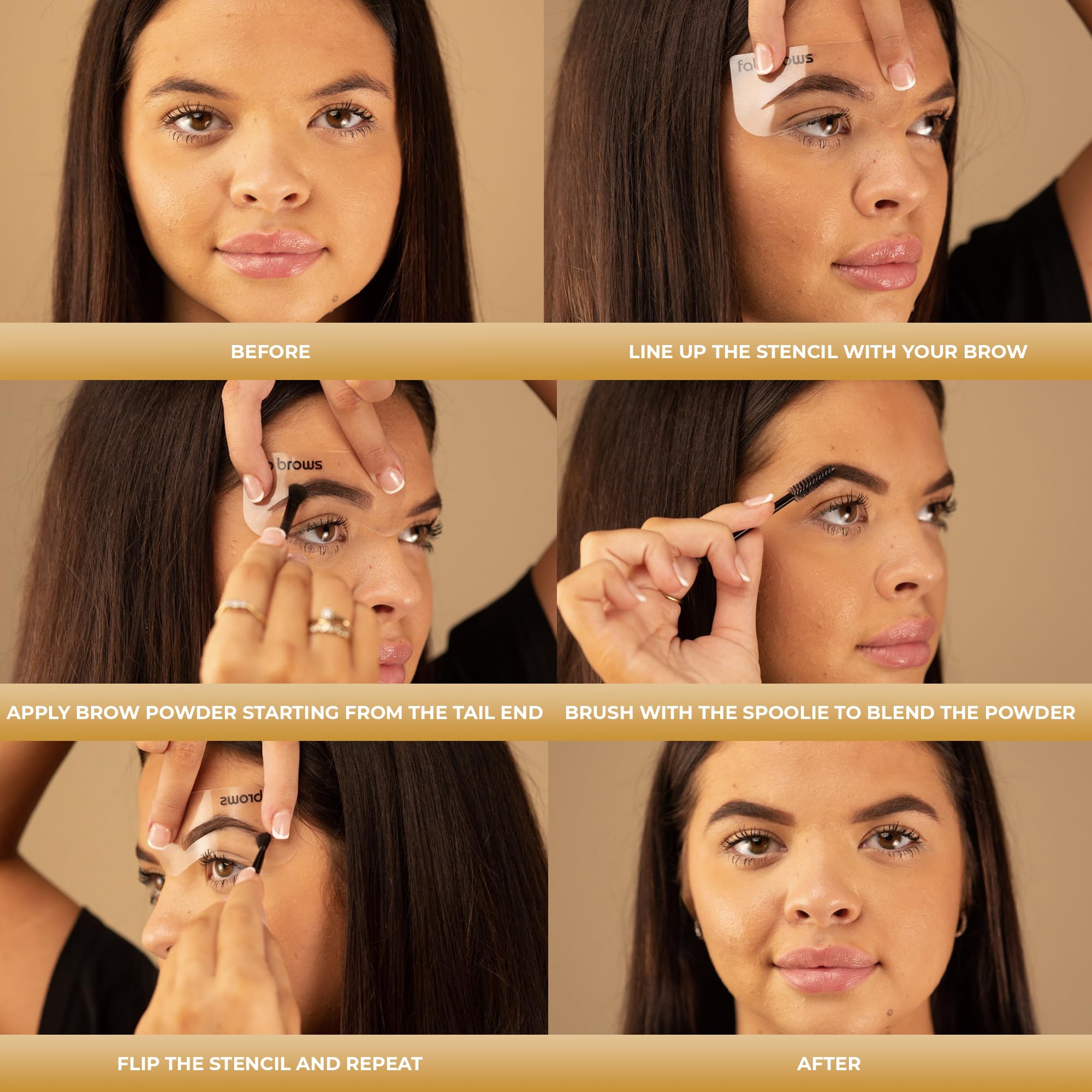 Waterproof Duo Eyebrow Kit with Brow Stencil & Compact Mirror - Slate/Black Eyebrow Shaper & Contour Palette for Perfect Brows | Everyday Makeup & Professional Salon Use
