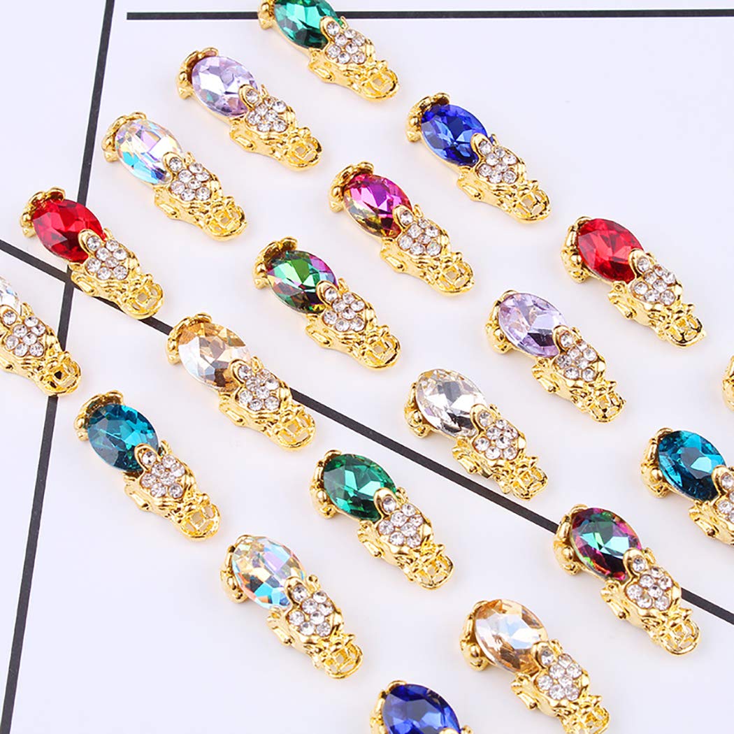 SOWUNO 20PCS Nail Charms Rhinestones for Nail Art - DIY Nail Decorations, Spring Festival Nail Accessories - Perfect for Manicures, Nail Salons & Home Nail Art Kits