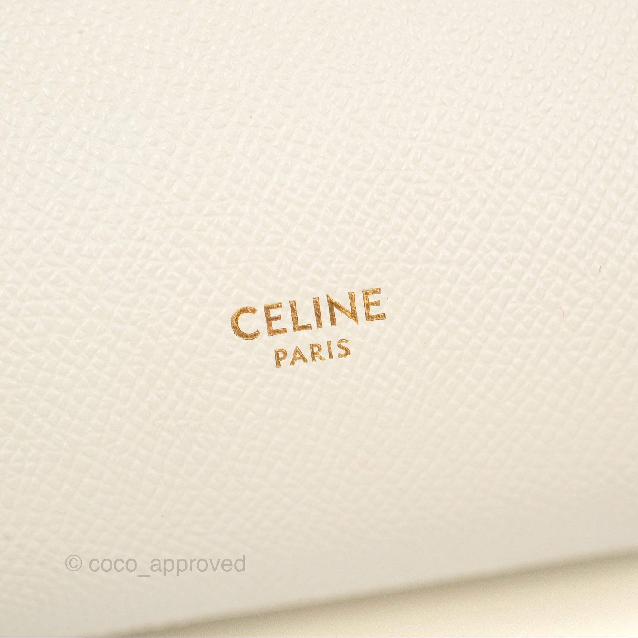Celine Pico Belt Bag in White Grained Calfskin with Gold Hardware - Luxury Crossbody Bag for Women, Perfect for Everyday Use and Special Occasions