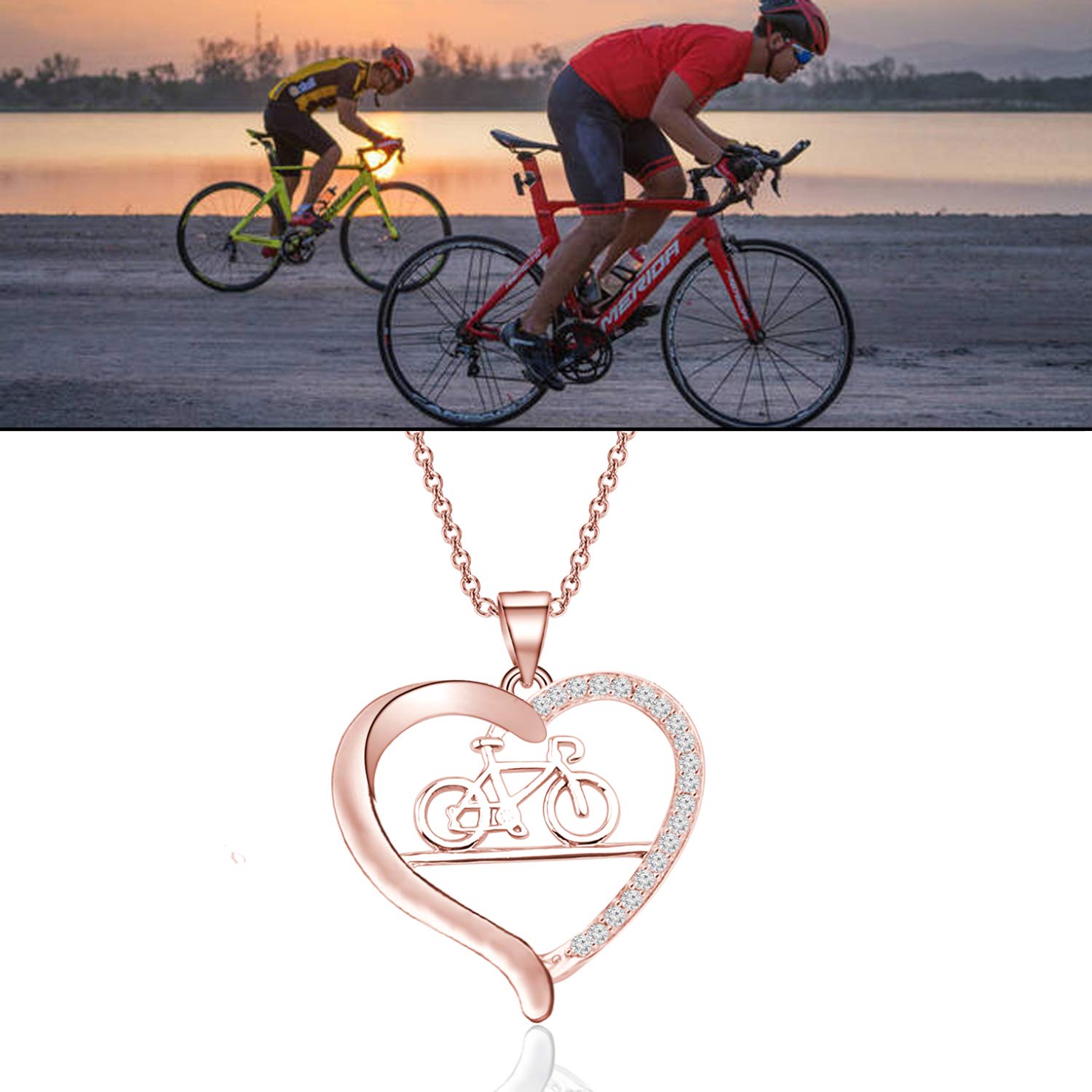 CHOORO Bicycle Necklace - Dainty Cycling Jewelry with Life Behind Bars Pendant - Perfect Gift for Cyclists & Bike Lovers - Ideal for Cycling Events, Birthday Gifts & Everyday Wear