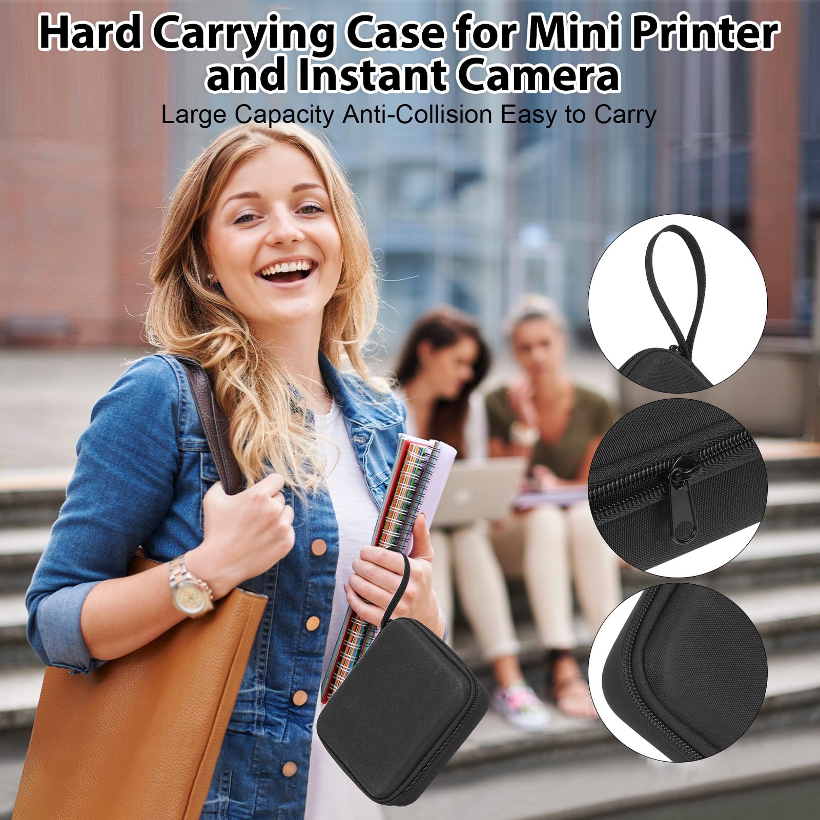 Print Pods Mini Sticker Printer - Wireless Thermal Inkless Label Maker for iOS & Android with 11 Rolls Thermal Paper & Sticker, Hard Protective Case - Perfect for DIY Crafts, Photo Labeling, Receipt Printing & Small Business Organization