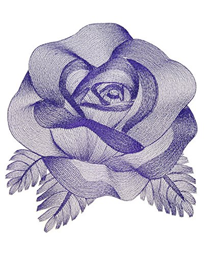 Elegant Etching Rose Embroidered Iron On/Sew Patch - 7.8