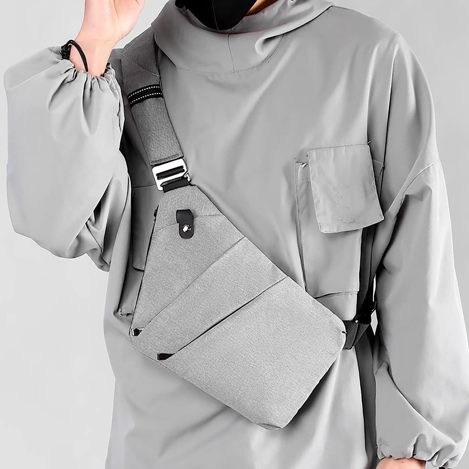 Anti Theft Travel Sling Bag - Lightweight Crossbody Shoulder Bag for Men & Women, Secure RFID Blocking, Coffee Color - Perfect for Commuting, Hiking & Daily Use