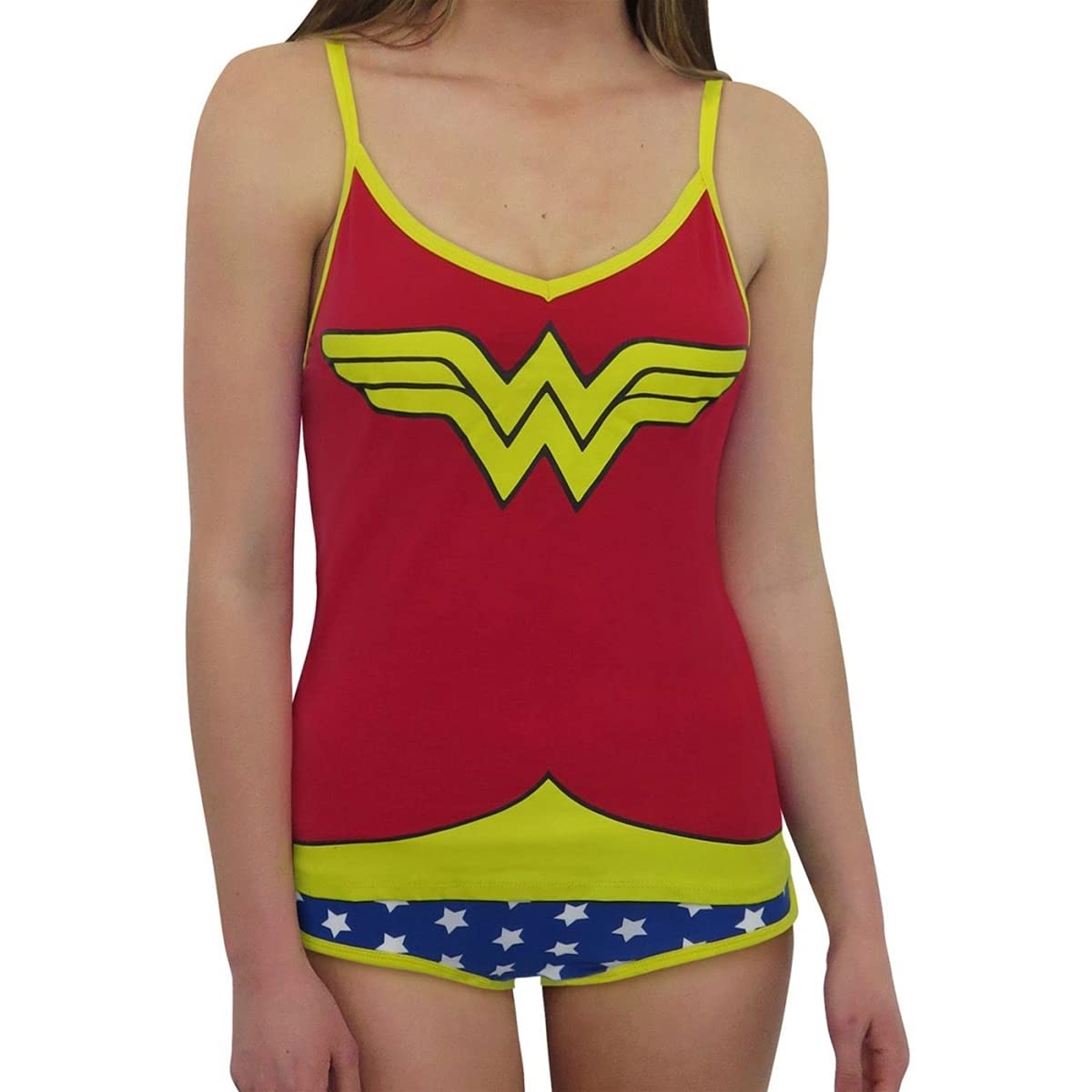 DC Comics Wonder Woman Glow in The Dark Camisole & Underwear Set for Teens & Adults - Superhero Sleepwear & Cosplay Costume