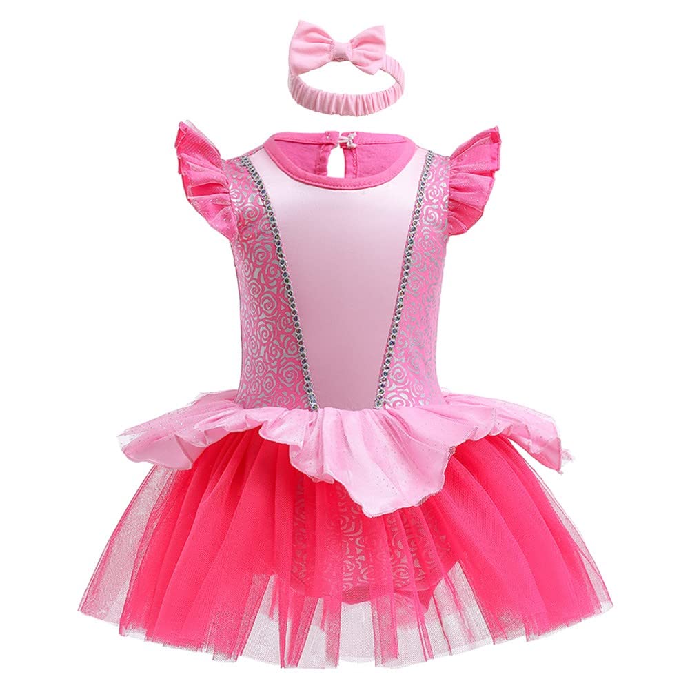 **Baby Girls Princess Costume Tutu Dress with Headband - Elegant Birthday, Halloween & Christmas Party Outfit for Toddlers & Infants - Perfect for Dress-Up, Photo Shoots & Special Occasions**