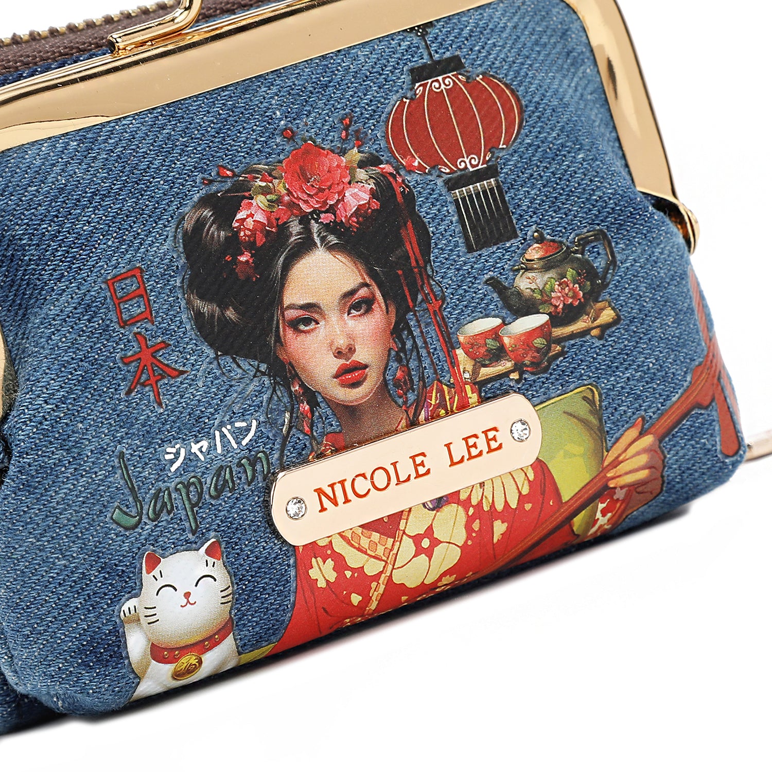 DENIM JULIA MINI WALLET - Stylish Women's Small Wallet with Card Slots & Zipper Pocket - Perfect for Everyday Use, Travel & Night Out