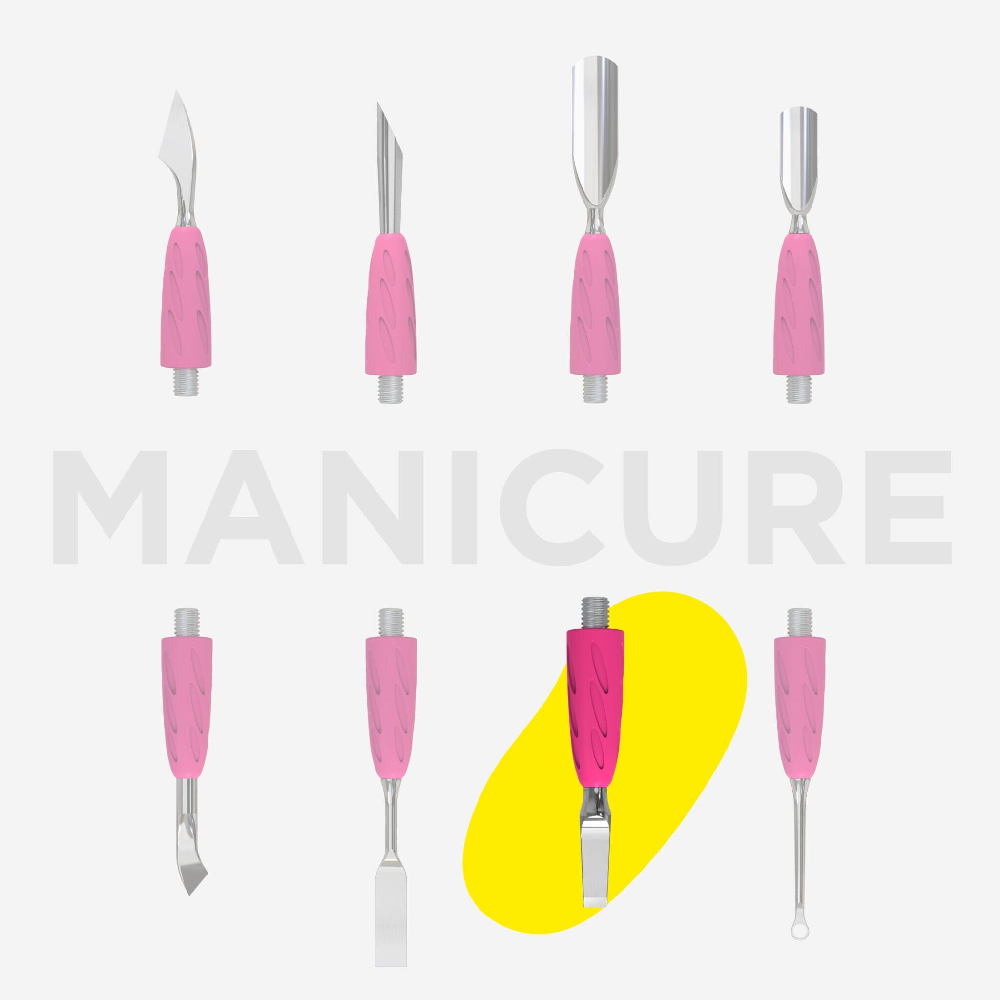 Staleks Professional Nail Pusher Combo UNIQ 15 Straight Blade - Perfect for Manicure & Pedicure at Home or Salon