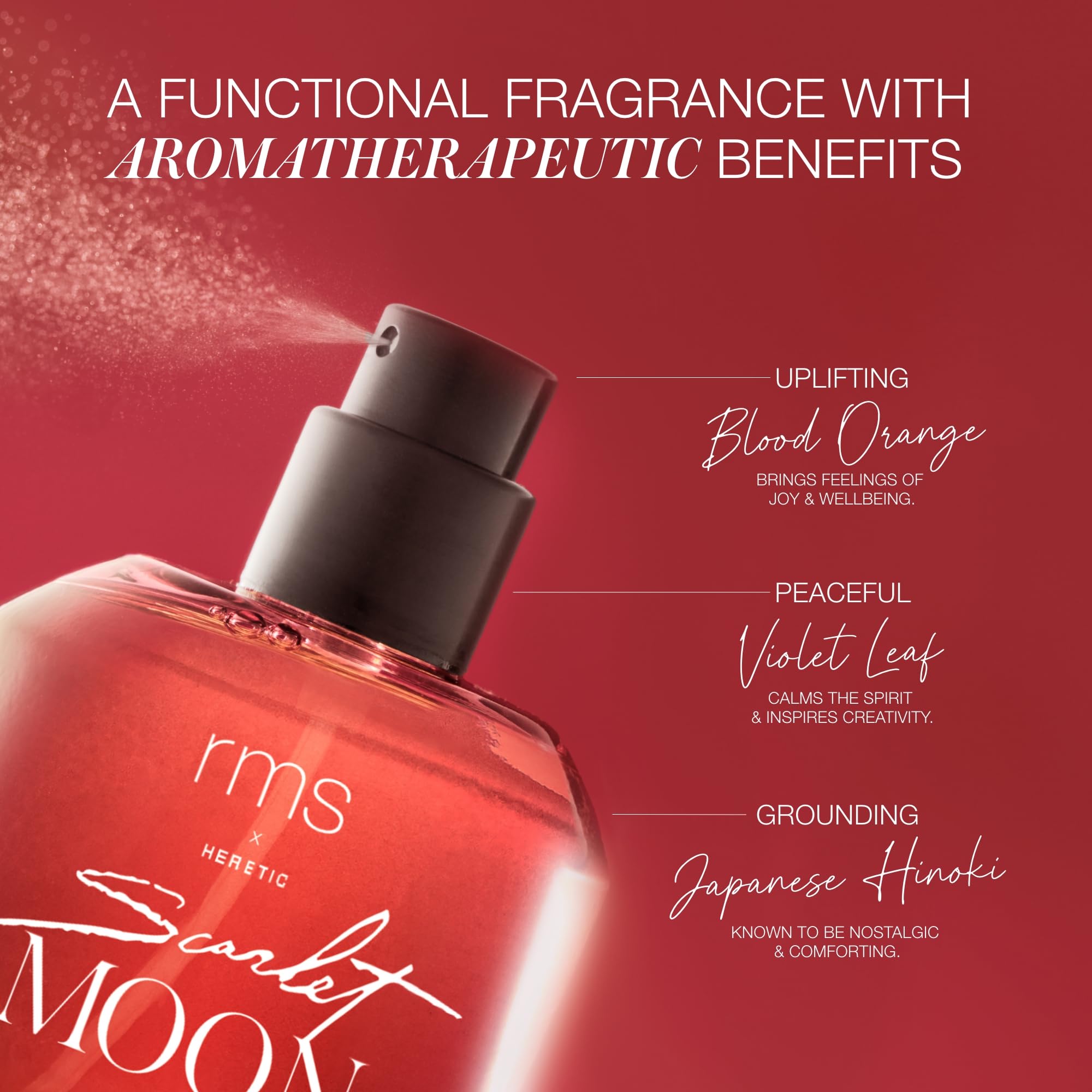 RMS Beauty x Heretic Scarlet Moon Eau De Parfum - Unisex Luxury Perfume for Women & Men | Clean, Vegan Fragrance with Orange & Cedarwood Notes | Perfect for Date Night, Office & Special Occasions