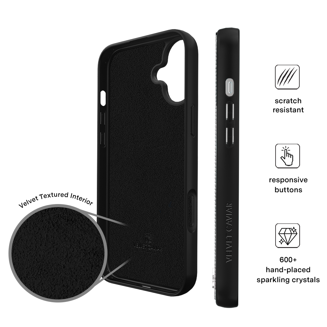 Luxury Black Caviar Crystals iPhone Case - Elegant Protective Cover for iPhone 14/13/12/11 Pro Max | Perfect Gift for Women & Fashion Accessory | Ideal for Parties, Weddings & Special Occasions