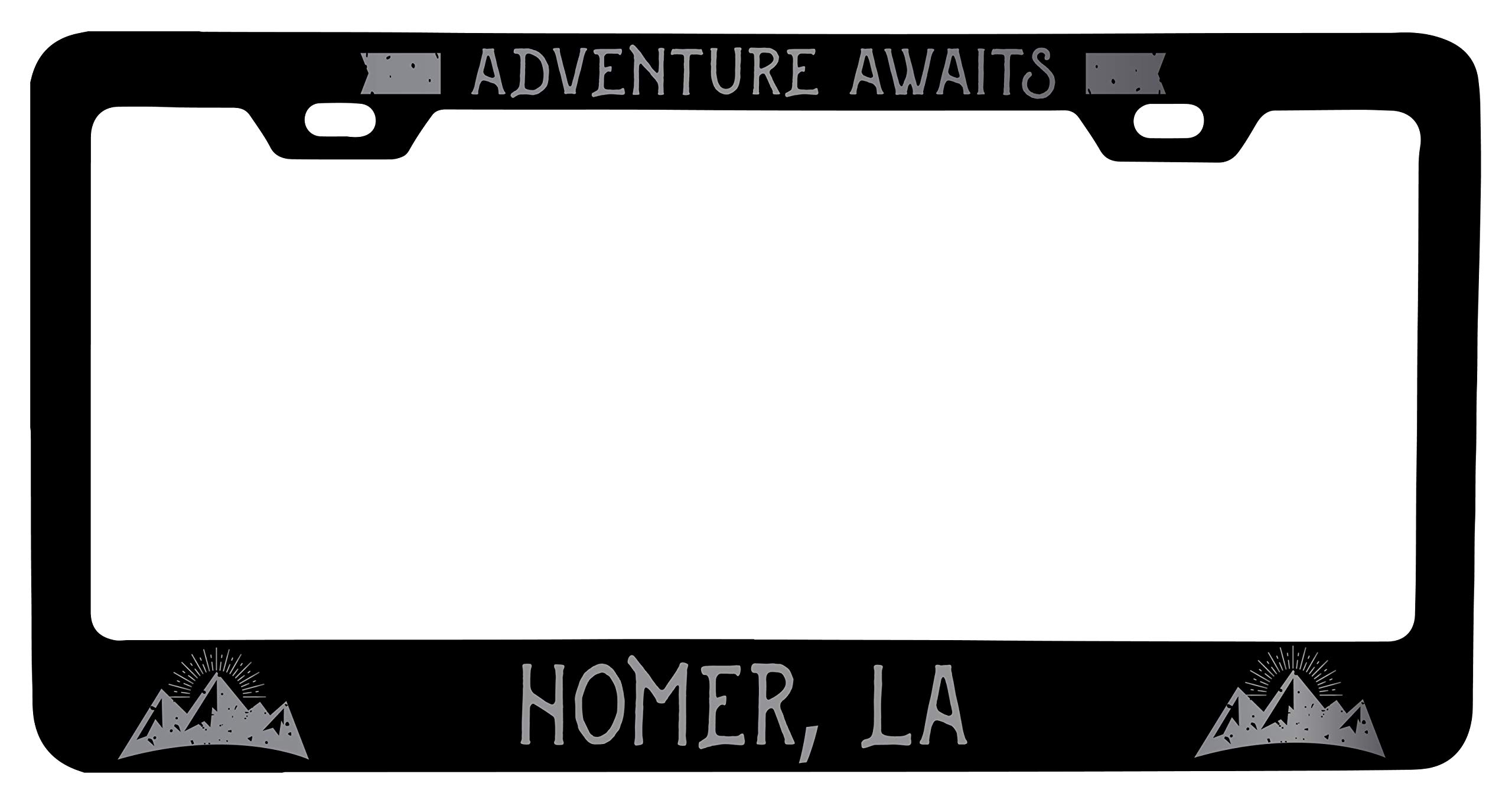 R&R Imports Homer Louisiana Laser Etched Vanity Black Metal License Plate Frame - Personalized Car Accessory for Trucks & SUVs - Perfect Gift for Car Enthusiasts