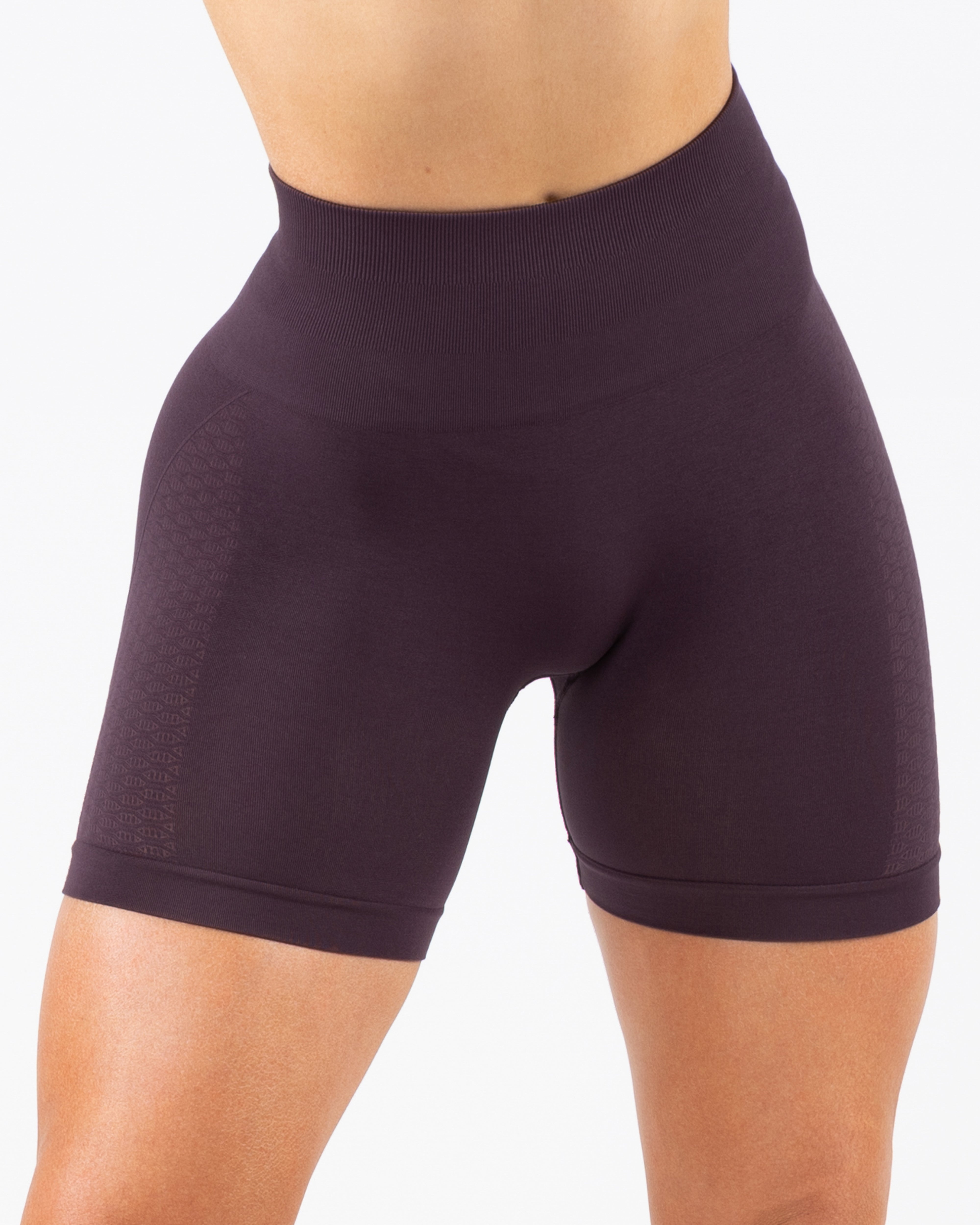 Amplify Contour Short 5 - High Waisted Workout Shorts for Women in Black Garnet | Perfect for Yoga, Running & Gym Training