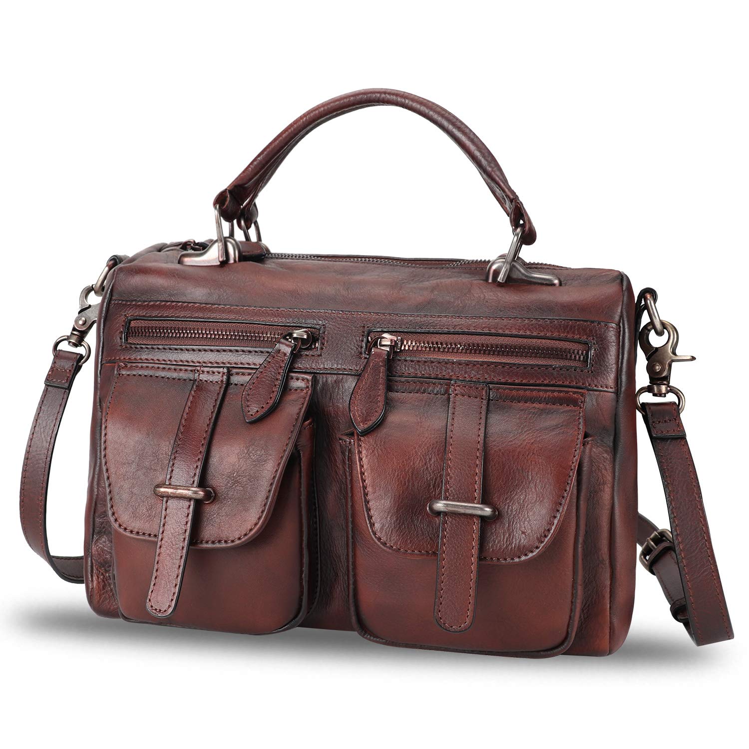 Genuine Leather Purse for Women - Vintage Handmade Leather Top Handle Satchel Shoulder Bag with Strap | Perfect for Work, Travel & Everyday Use