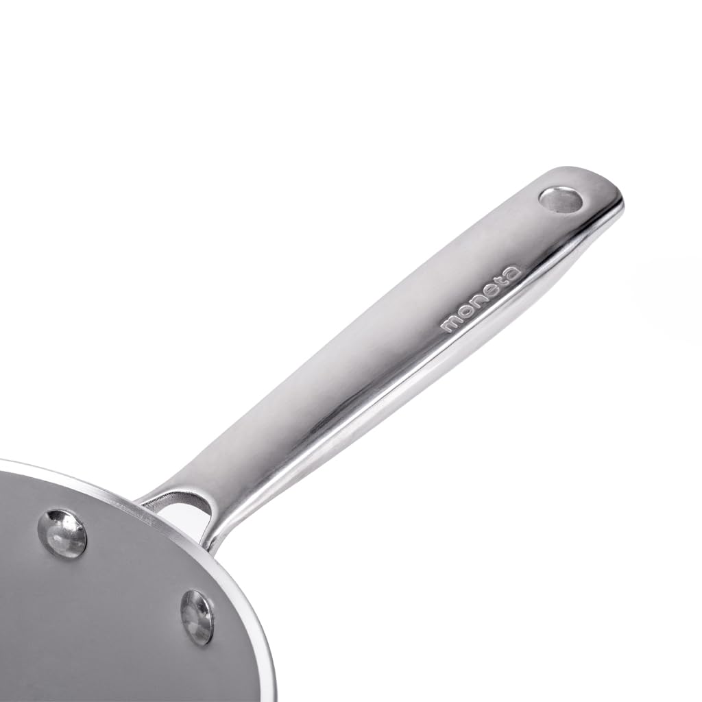 Moneta Armonia Finegres 32cm Wok Pan with 1 Handle + 1 Helper Handle, Natural FineGres Coating (PFAS-Free), Induction Compatible - 100% Made in Italy - Perfect for Stir-Frying, Sautéing & Asian Cooking