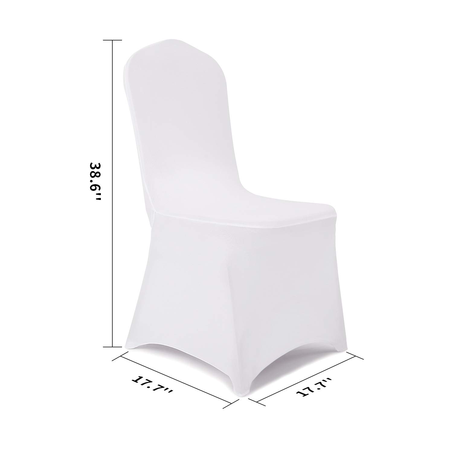 Peomeise 100pcs Stretch Spandex Chair Covers - Elastic Banquet Chair Slipcovers for Wedding, Party, Dining & Events (White, Pack of 100) - Perfect for Home Decor, Restaurant Setup & Special Occasions