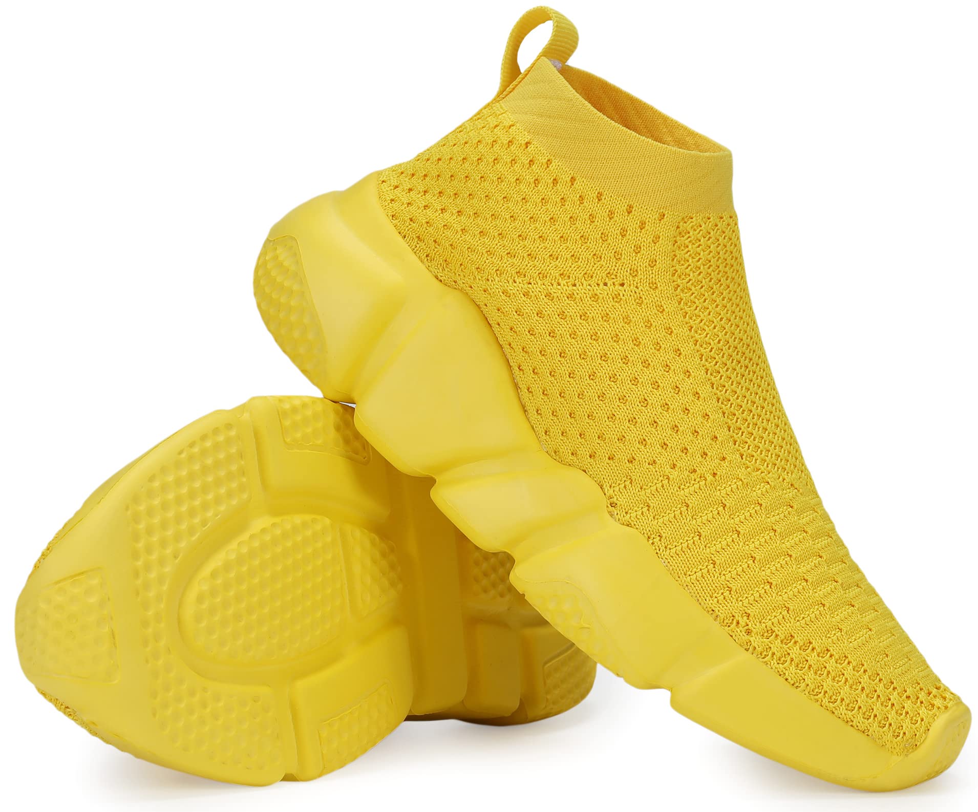 Santiro Boys and Girls Breathable Knit Slip-On Socks Shoes - Comfortable Lightweight Sneakers for Kids, Toddlers, School, Playtime & Everyday Wear