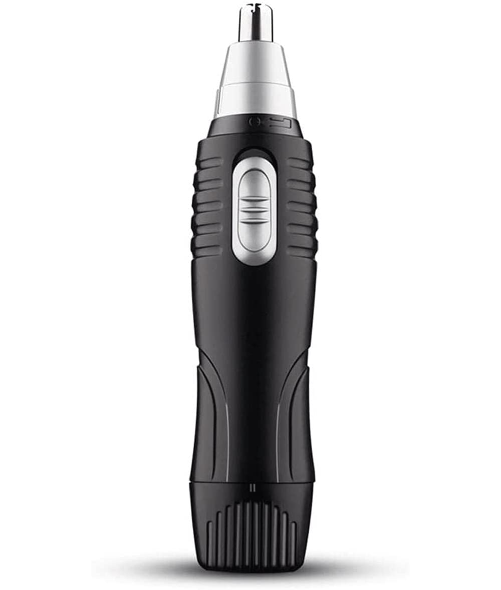 Smity 360° Rotating Painless Nose Hair Trimmer for Men - Battery Powered Ear & Eyebrow Grooming Shaver (Black) - Perfect for Travel, Home & Personal Grooming Care