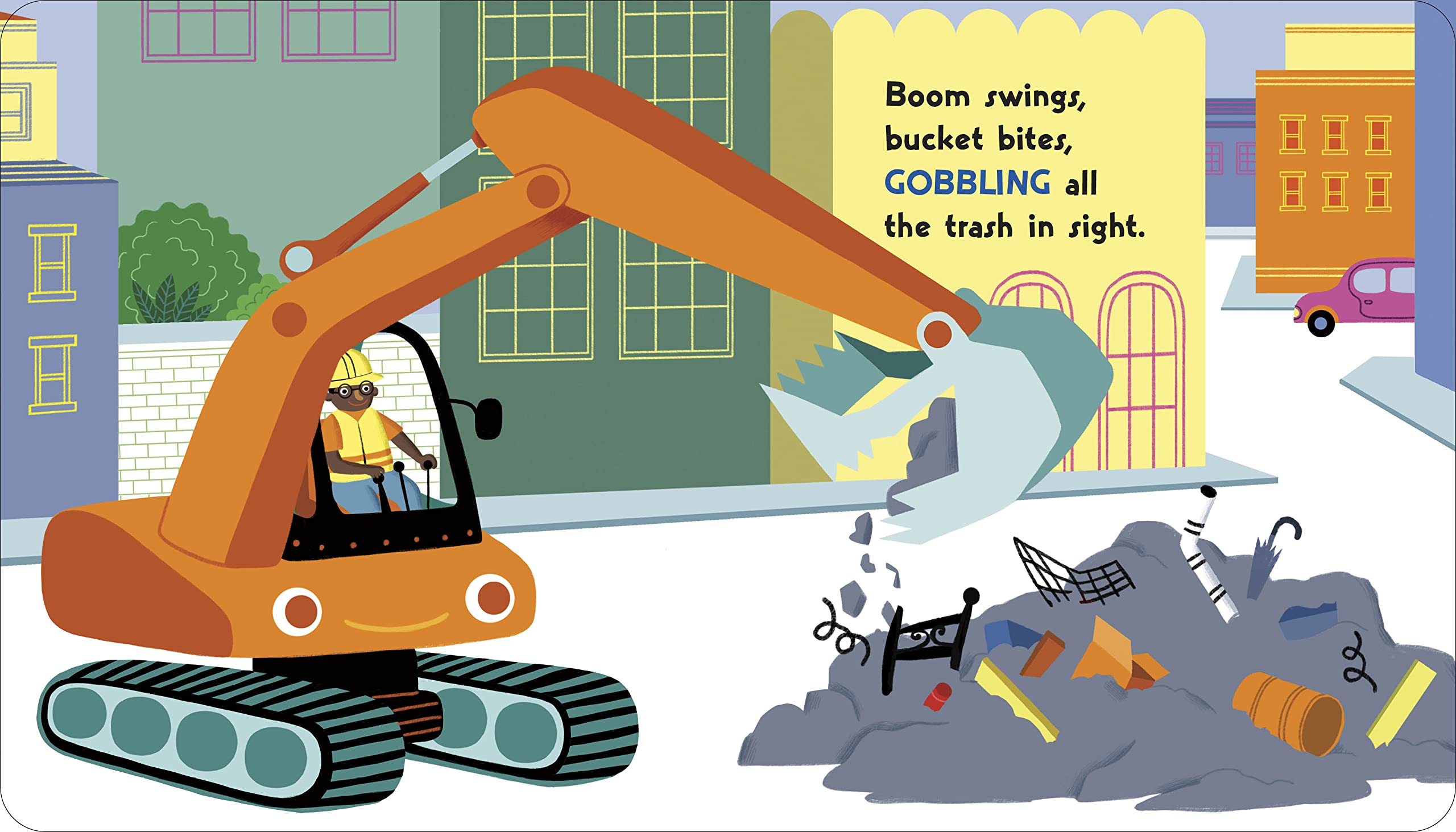 Orange Excavator Toy - Construction Vehicle Playset with Red Truck & Friends - Perfect for Kids Pretend Play & Construction Site Role Play