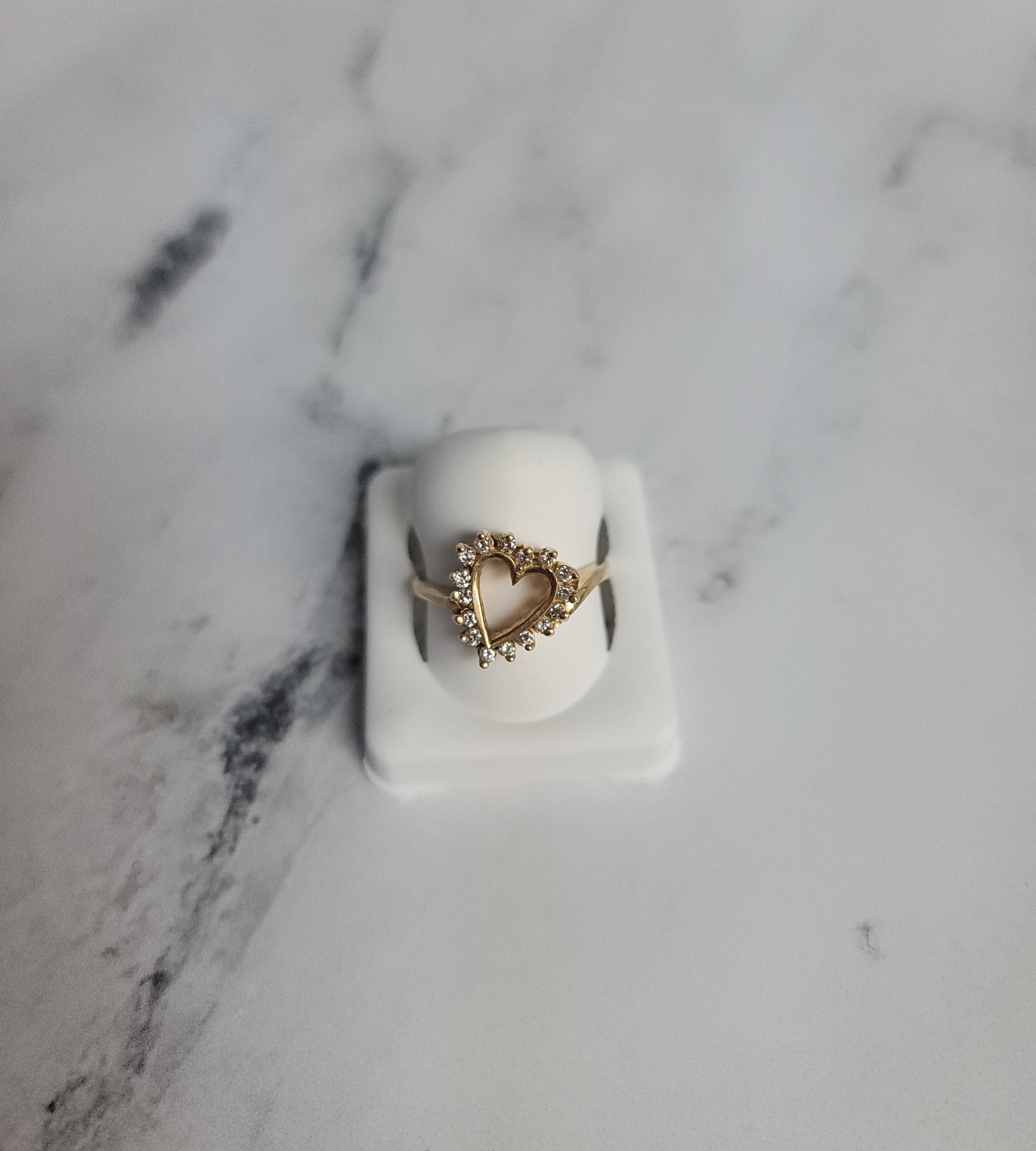 0.25 Carat Heart Shaped Diamond Ring in 14K Yellow Gold - Elegant Valentine's Gift, Anniversary Jewelry & Romantic Proposal Ring for Her