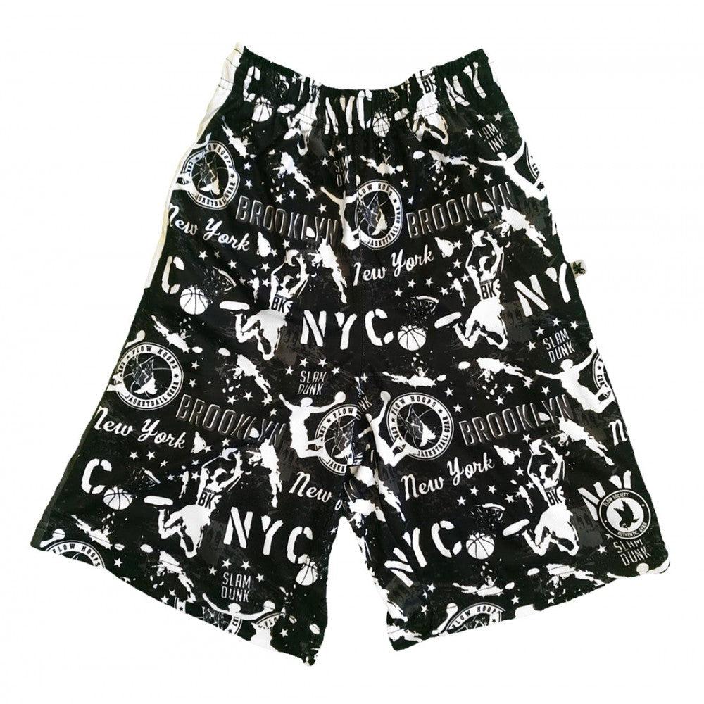 Boys Brooklyn Hoops Attack Basketball Shorts - Lightweight Breathable Gym Shorts for Kids, Perfect for Basketball Practice, School PE & Casual Wear