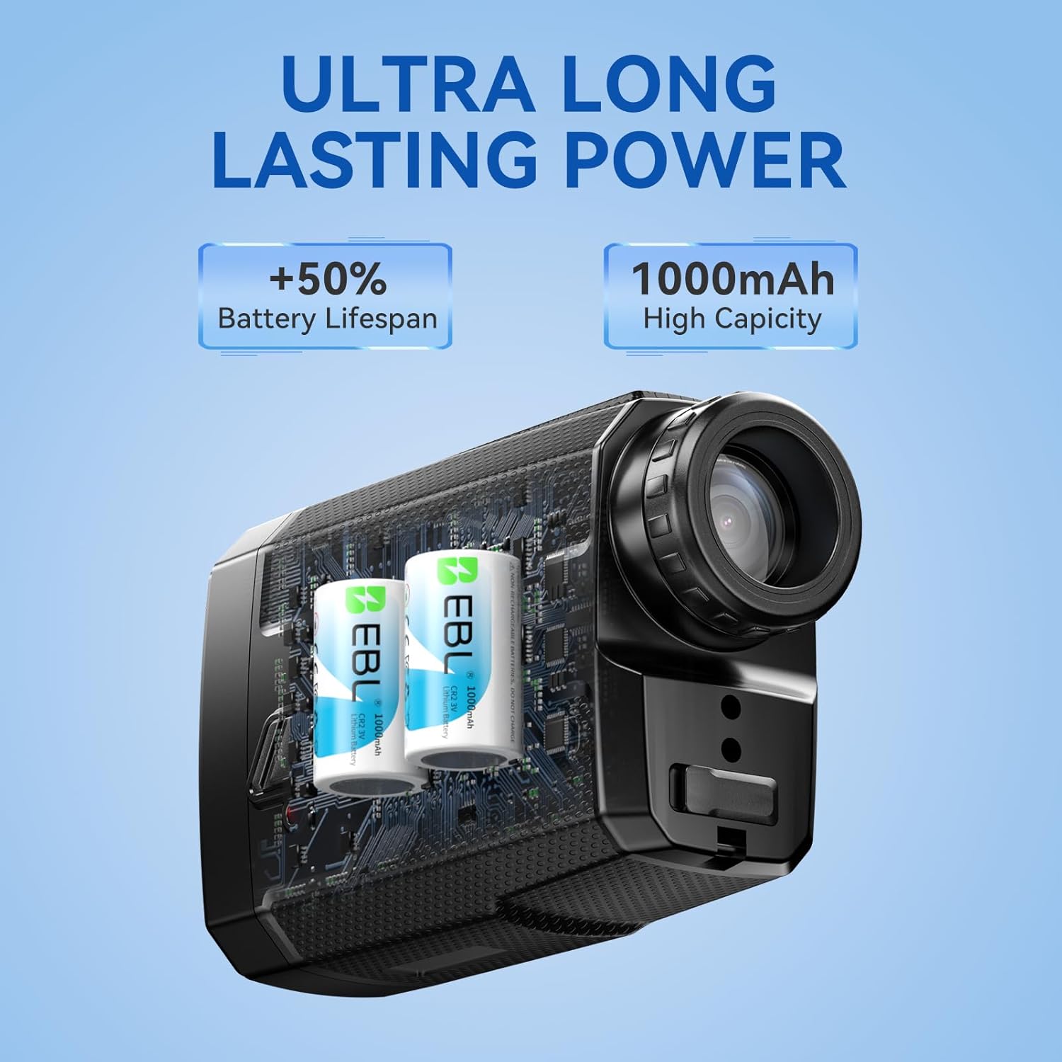 EBL 6 Pack CR2 3V Lithium Batteries 1000mAh - Long Lasting Non-Rechargeable Batteries for Cameras, Flashlights, and Medical Devices - High Performance Power Supply for Home & Outdoor Use