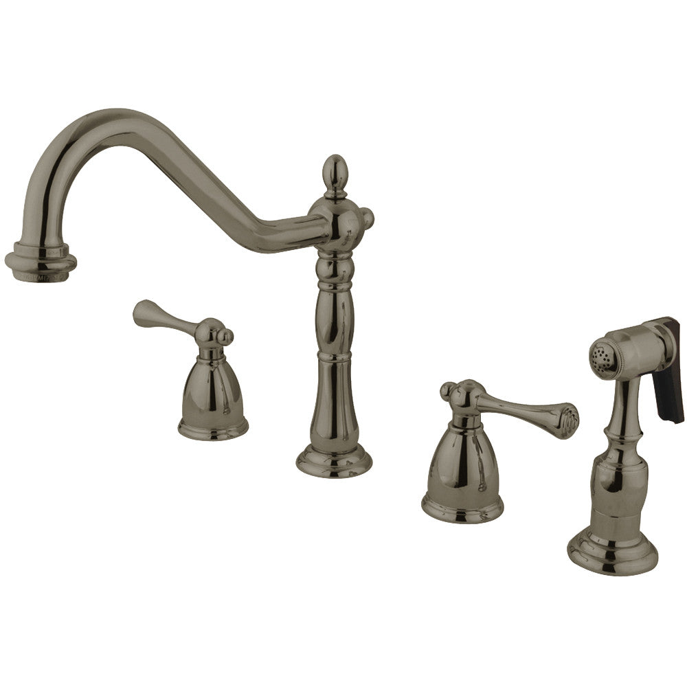 Kingston Brass KB7798BLBS Widespread Kitchen Faucet - Modern 8-Inch Centerset Bathroom Sink Faucet with High Arc Spout for Easy Cleaning | Perfect for Kitchens, Bathrooms, and Utility Sinks