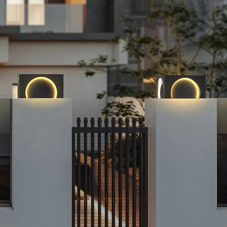 Energy-Efficient Semicircle Rectangle LED Outdoor Pillar Lights - Waterproof Garden Landscape Lighting for Patio, Walkway, and Driveway