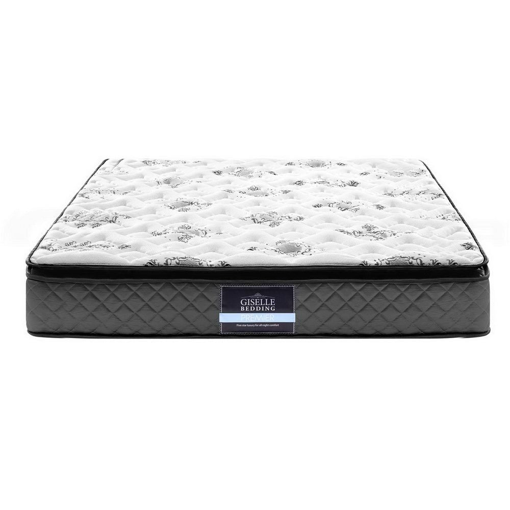 Giselle Bedding 24cm Mattress Pillow Top King Size - Luxury Plush Pillow Top Mattress for Ultimate Comfort - Perfect for Master Bedrooms, Guest Rooms & Hotels