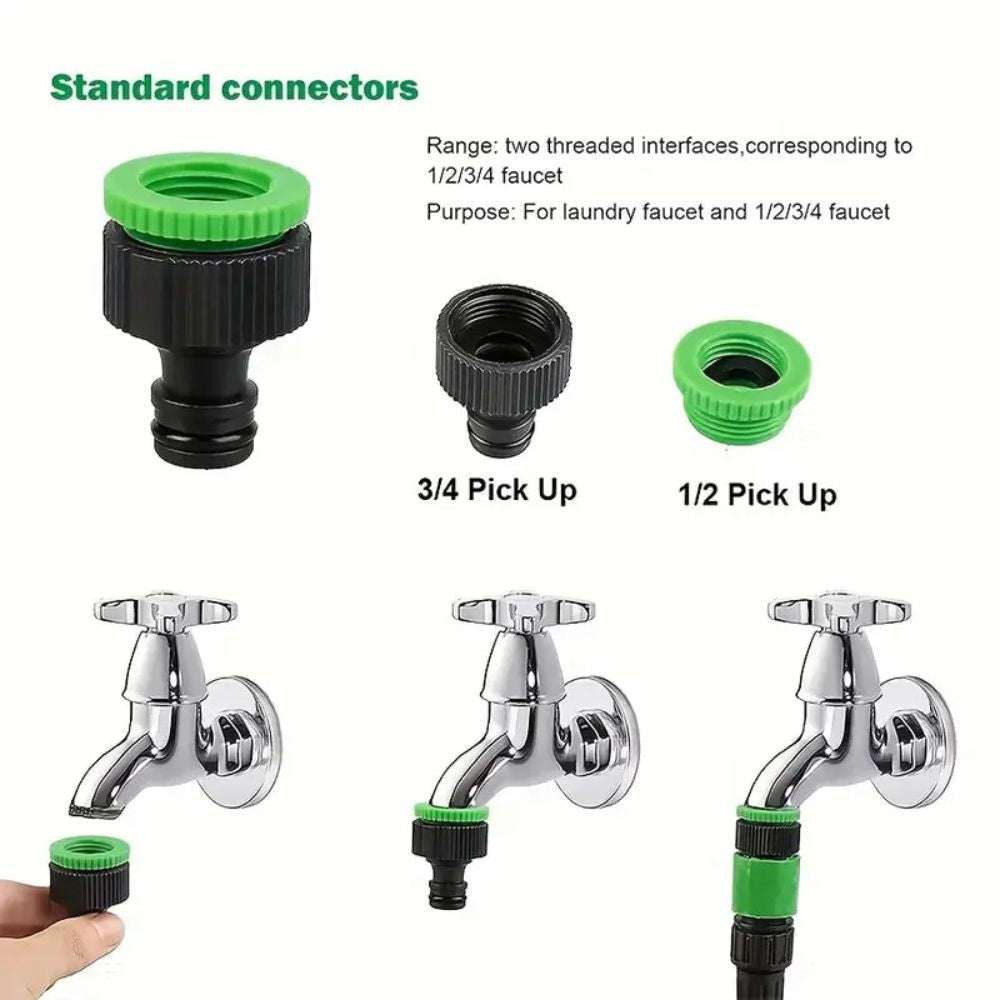 15m Anti-Kink Expandable Garden Hose - Flexible, Tangle-Free Water Hose with Adjustable Spray Nozzle - Perfect for Watering Plants, Washing Cars & Outdoor Cleaning