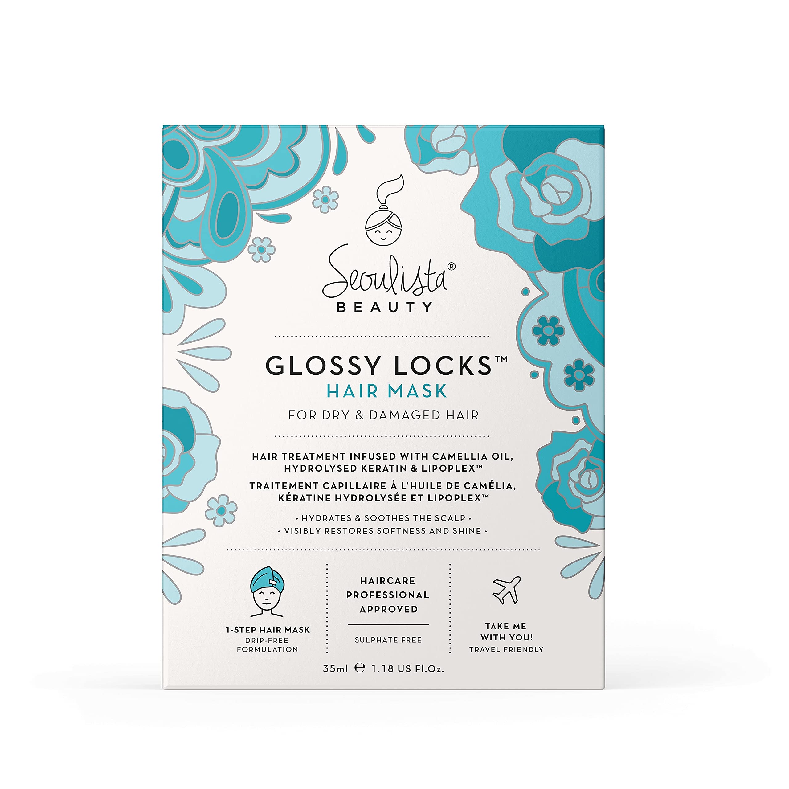 Seoulista Beauty Glossy Locks Hair Mask - Professional Hair Treatment for Damaged Hair Repair & Scalp Nourishment | Keratin-Infused Deep Conditioning Mask for Dry, Frizzy Hair | Perfect for Salon-Quality Hair Care at Home