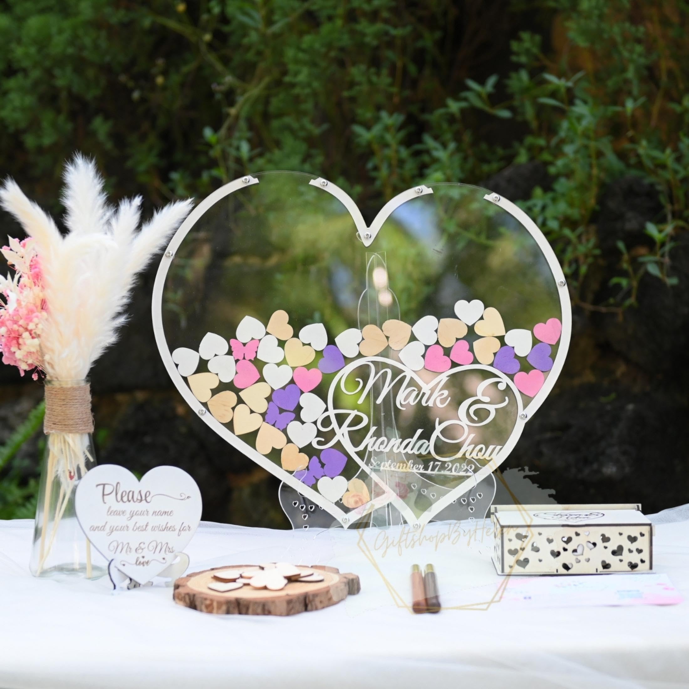 Personalized Wooden Drop Box for Wedding Guest Book | Rustic Wedding Decor with Guest Sign & Reception Signs | Perfect for Wedding Registry & Home Decor | Ideal for Rustic, Vintage & Outdoor Weddings
