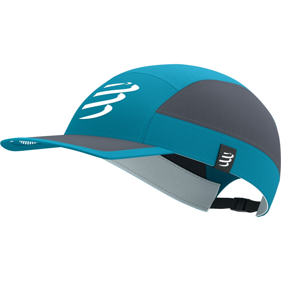 Compressport Unisex 5-Panel Lightweight Running Cap - Mosaic Blue/Magnet for Outdoor Sports, Jogging & Hiking