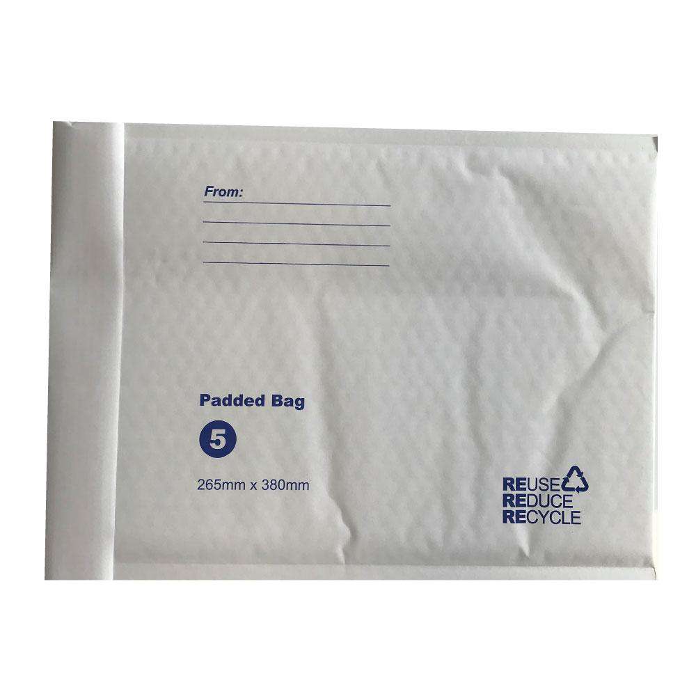 100-Pack Tempest 265x380mm (10.4x15 Inches) No.5 White Bubble Mailers - Eco-Friendly Padded Shipping Envelopes for Ecommerce, Small Business & Online Sellers - Perfect for Shipping Jewelry, Books, DVDs & Small Items