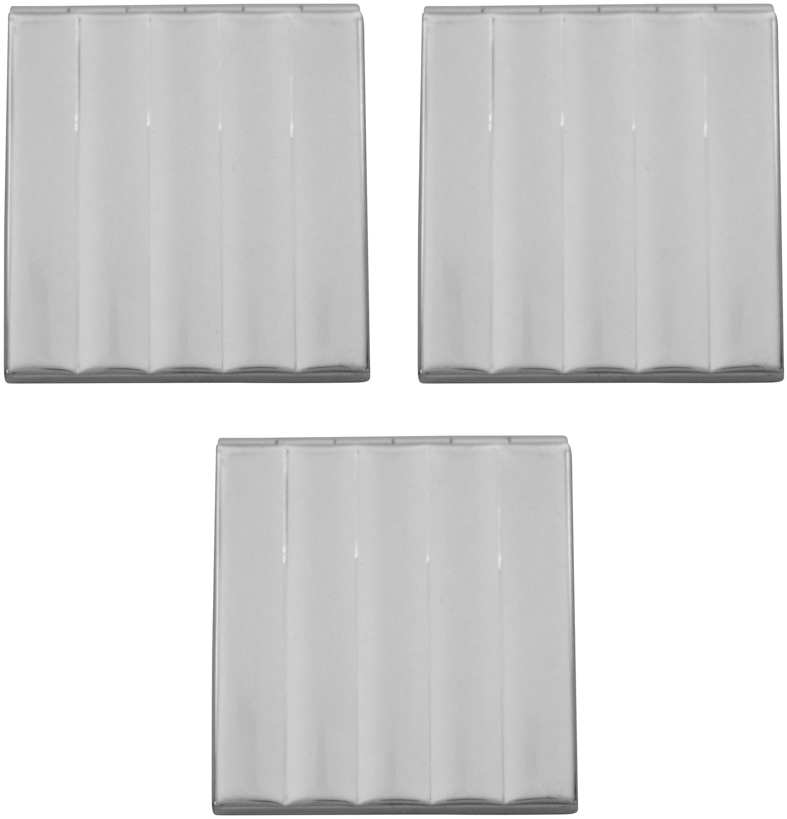 Stephanie Imports Set of 3 Silver Square Photo Frames & Compact Mirrors - Perfect for Home Decor, Gifts, and Travel Accessories