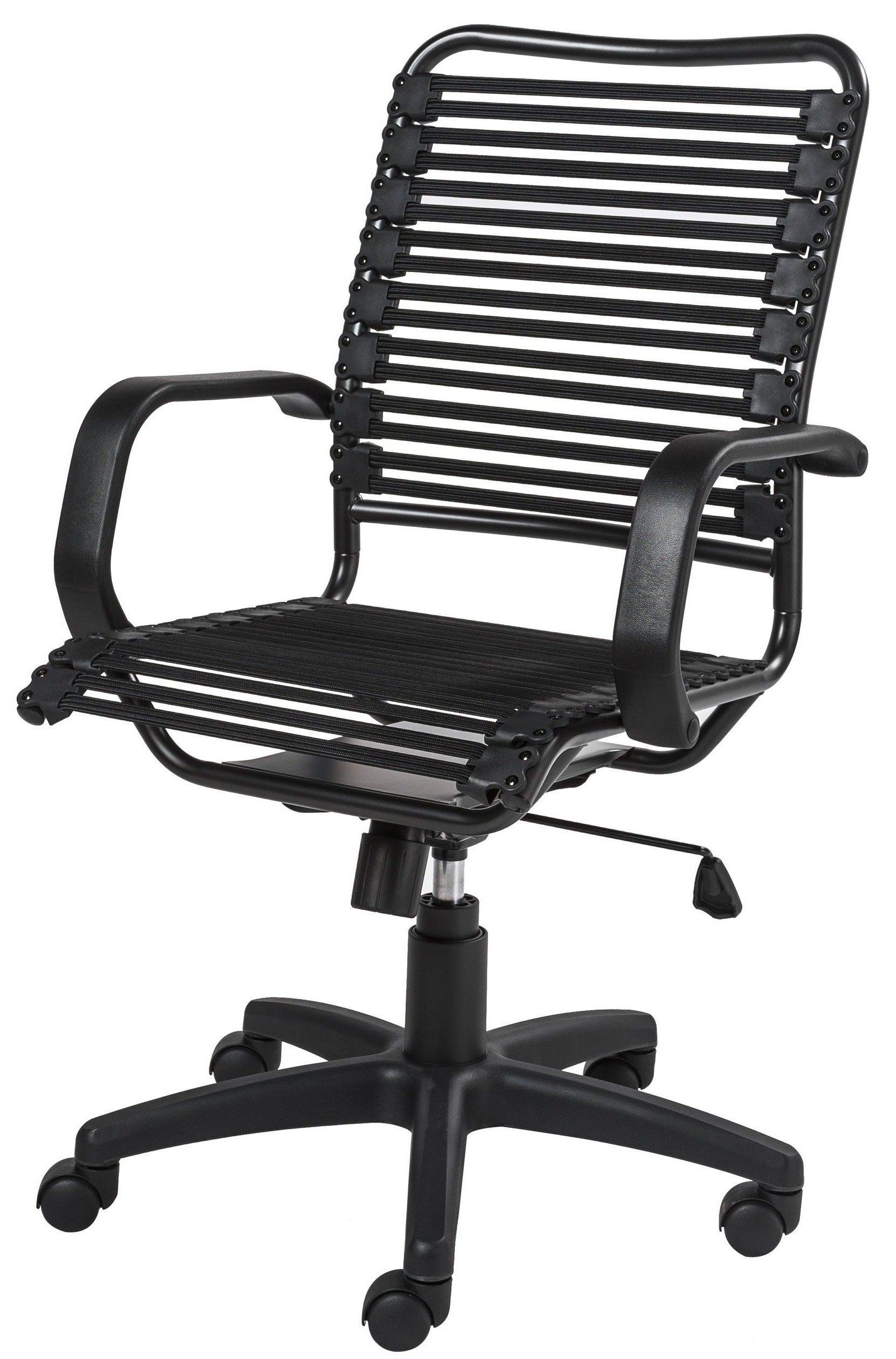Allison Bungie Flat High Back Office Chair - Black Mesh with Graphite Frame & Base | Ergonomic Desk Chair for Home Office, Gaming & Workspace
