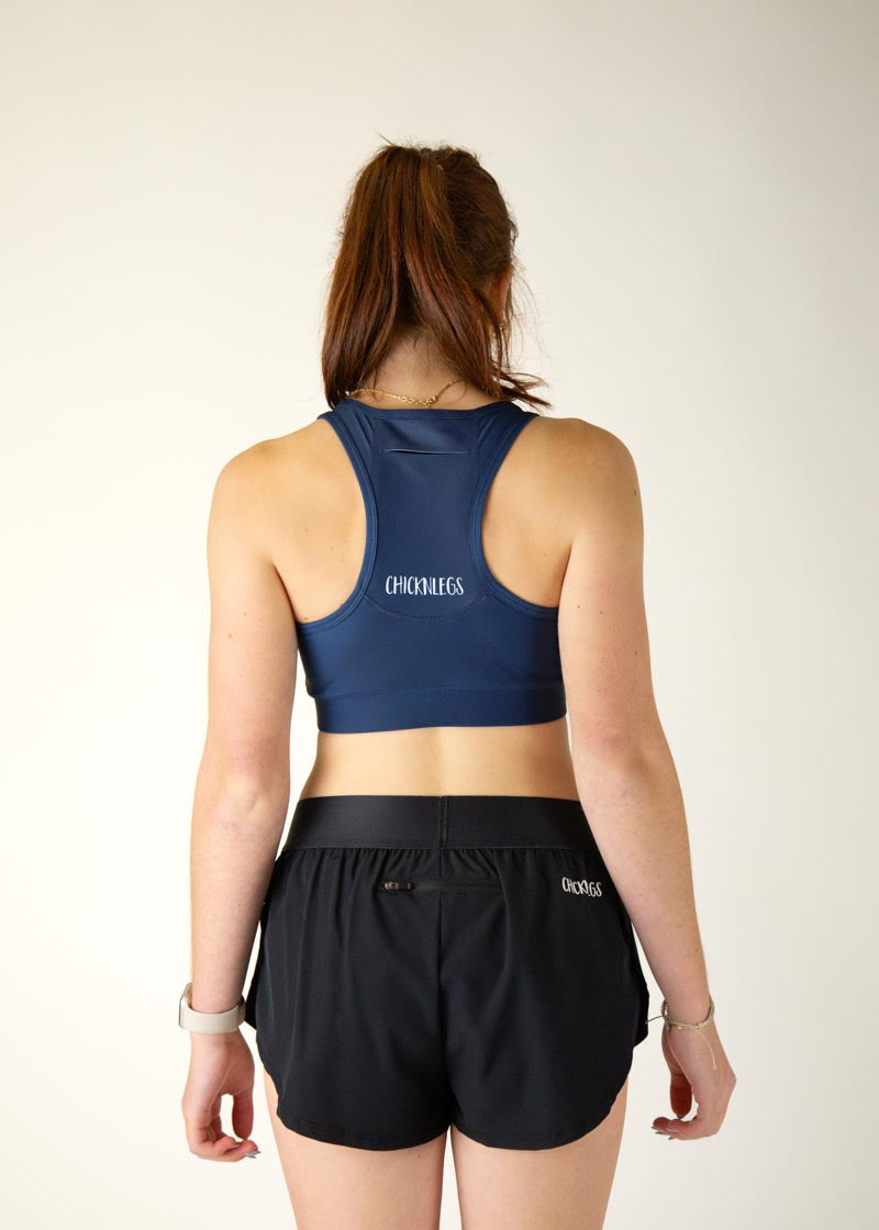 High-Quality Navy Blue OG Sports Bra for Women - Comfortable & Supportive Workout Top for Running, Yoga & Gym