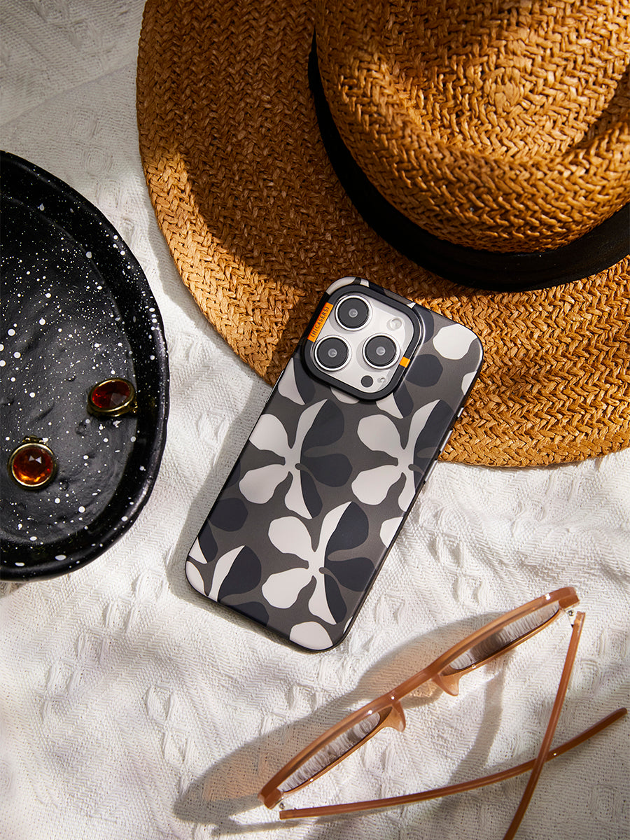 Midnight Blossom Phone Case - Taupe Brown Protective Cover for iPhone & Samsung | Perfect for Everyday Use, Travel & Outdoor Activities
