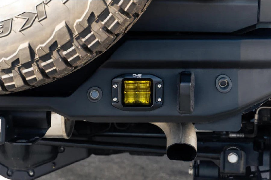 DV8 3in Elite Series LED Amber Flush Mount Pod Light - Single Pod, No Wiring Harness - Perfect for Off-Road Trucks, Jeeps & Marine Applications