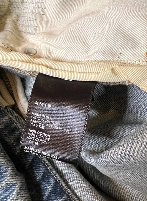 Amiri Distressed Straight Fit Denim Jeans for Men - Stylish Vintage Ripped Denim Pants for Casual Wear & Street Fashion
