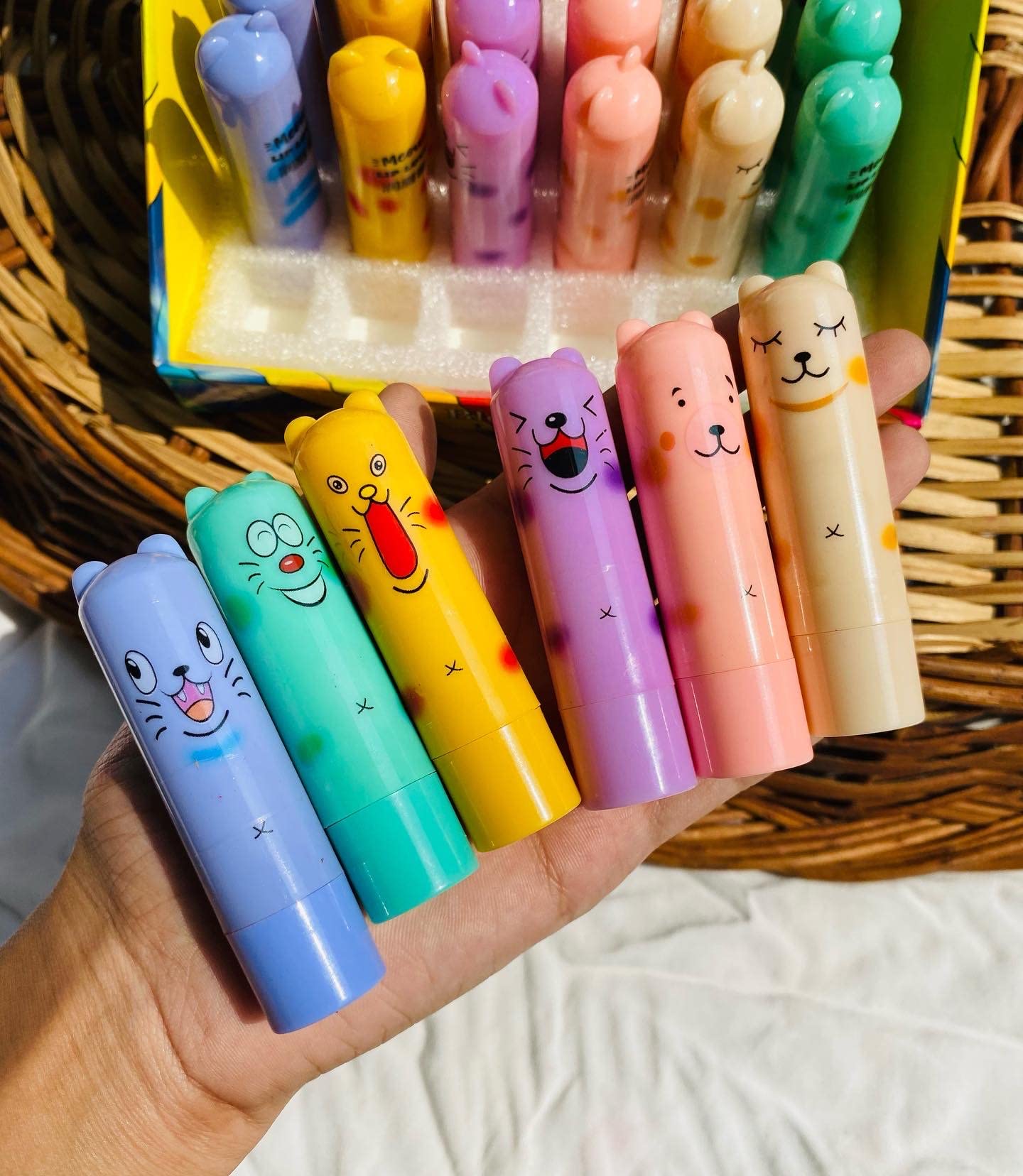 6-Pack Cute Cartoon Lip Balm Set - Moisturizing & Hydrating Lip Care for Kids & Adults - Perfect for School, Travel, and Daily Use