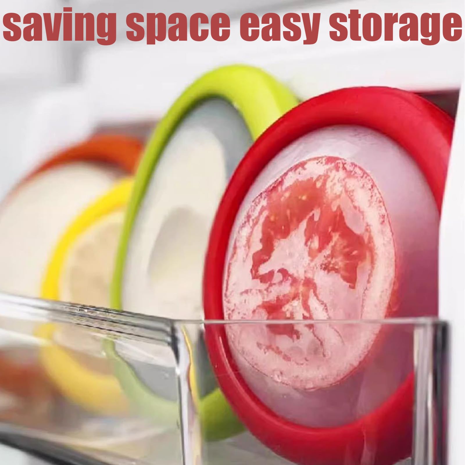 Winb Set of 4 Reusable Food Storage Containers for Fruits & Vegetables - Perfect for Avocados, Tomatoes, Apples, Garlic, Onions | Keep Produce Fresh Longer | Ideal for Kitchen, Picnics & Meal Prep