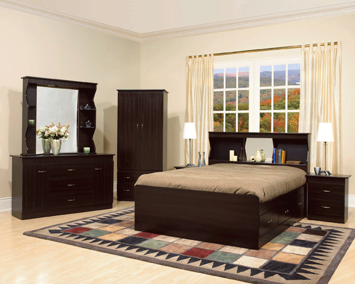 Shadow Oak Storage Bedroom Set - Queen, King & Full Size Beds - 100% Canadian Made (Model NB68) - Perfect for Small Spaces & Modern Bedroom Organization