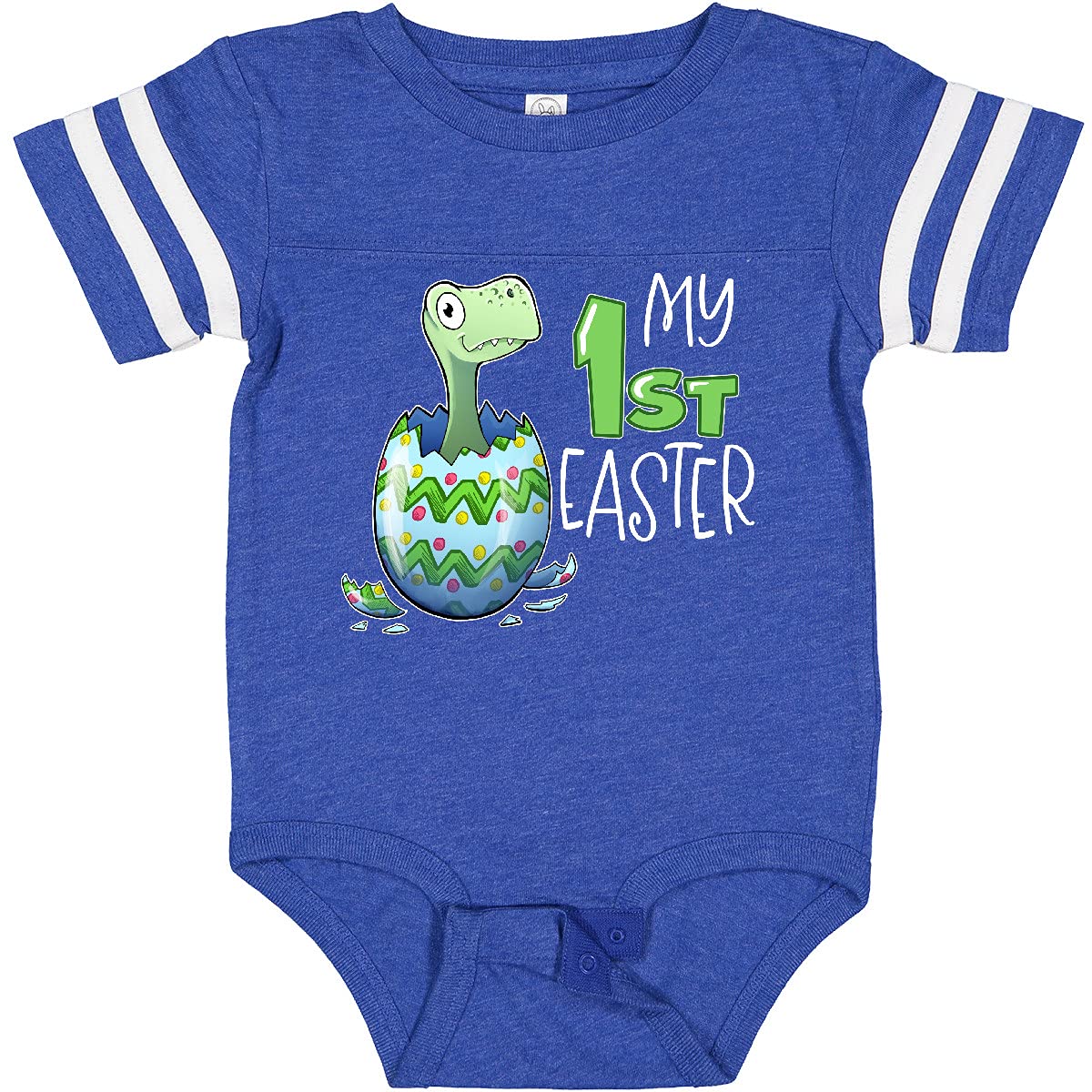 Inktastic My 1st Easter Dinosaur Hatching Easter Egg Baby Bodysuit - Cute Dino Themed Easter Outfit for Infants & Newborns - Perfect for Easter Photos, Egg Hunts & Family Celebrations