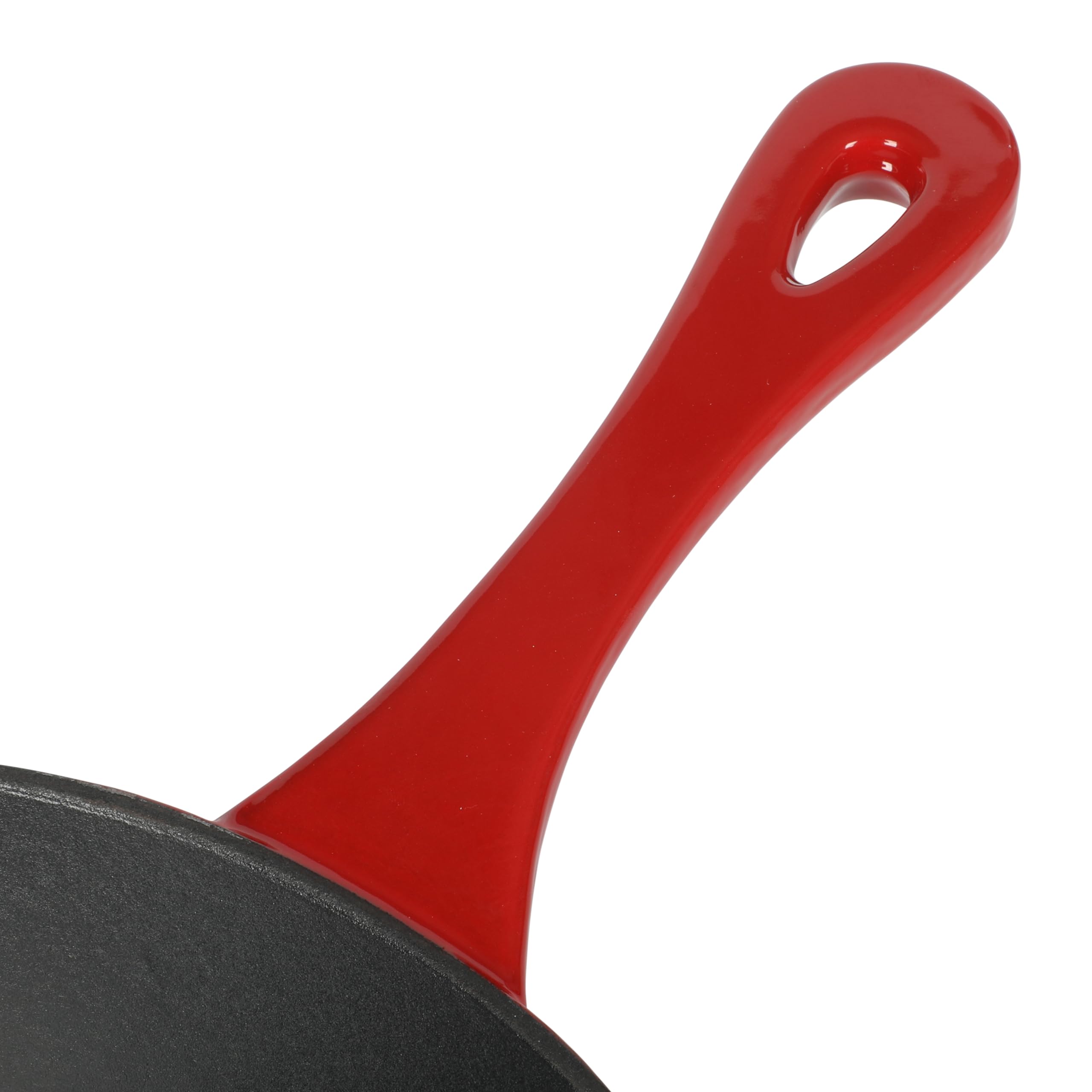 Premium 12 Inch Enameled Cast Iron Skillet - Gradient Red Dutch Oven for Baking, Roasting & Searing - Perfect for Stovetop, Oven & Camping - Durable European Style Cookware