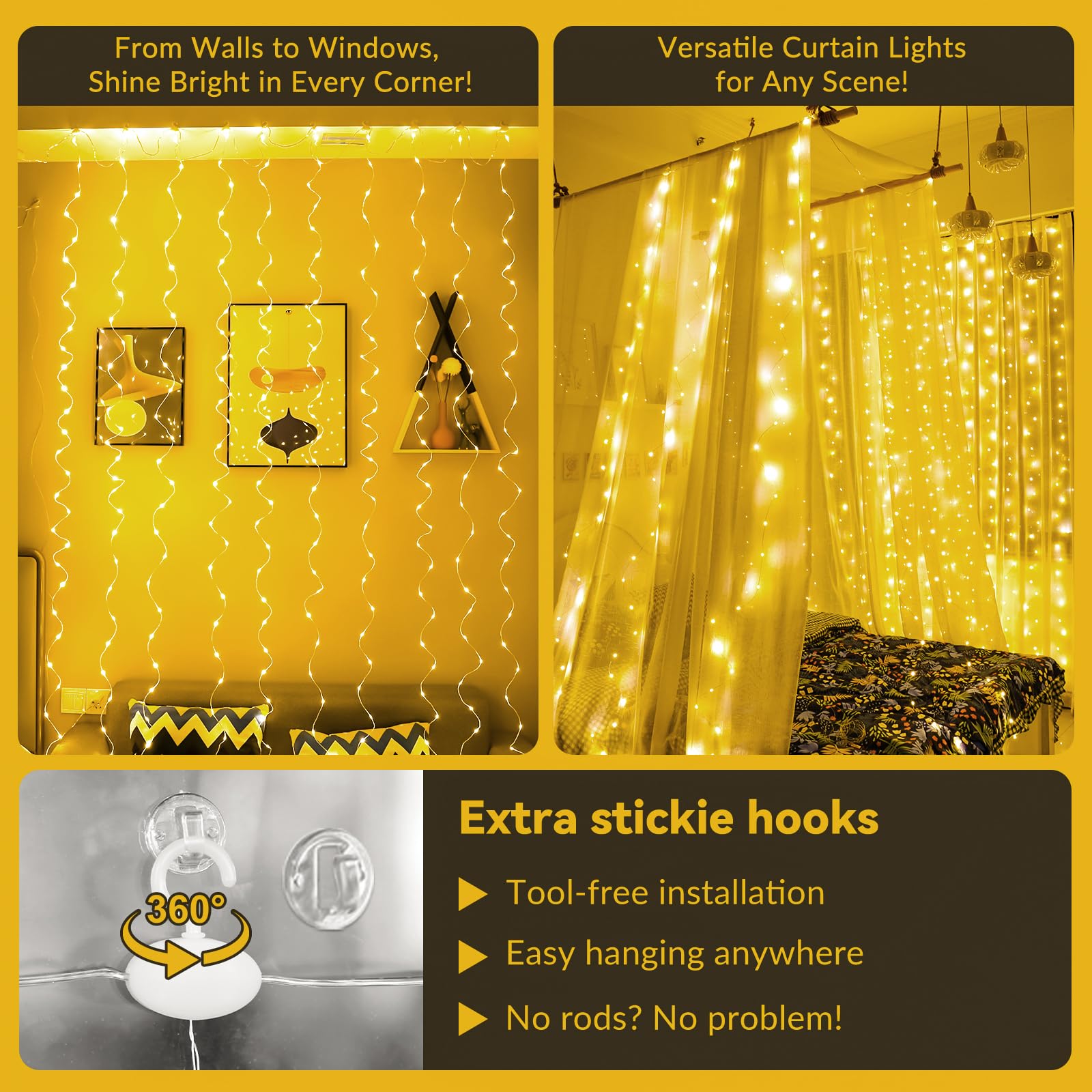 300 LED Fairy String Lights - 9.8x9.8ft Warm White USB Plug with Remote (8 Lighting Modes) for Christmas, Bedroom, Wedding, Party - Indoor & Outdoor Decoration - Perfect for Home Decor, Garden, Patio, and Holiday Celebrations